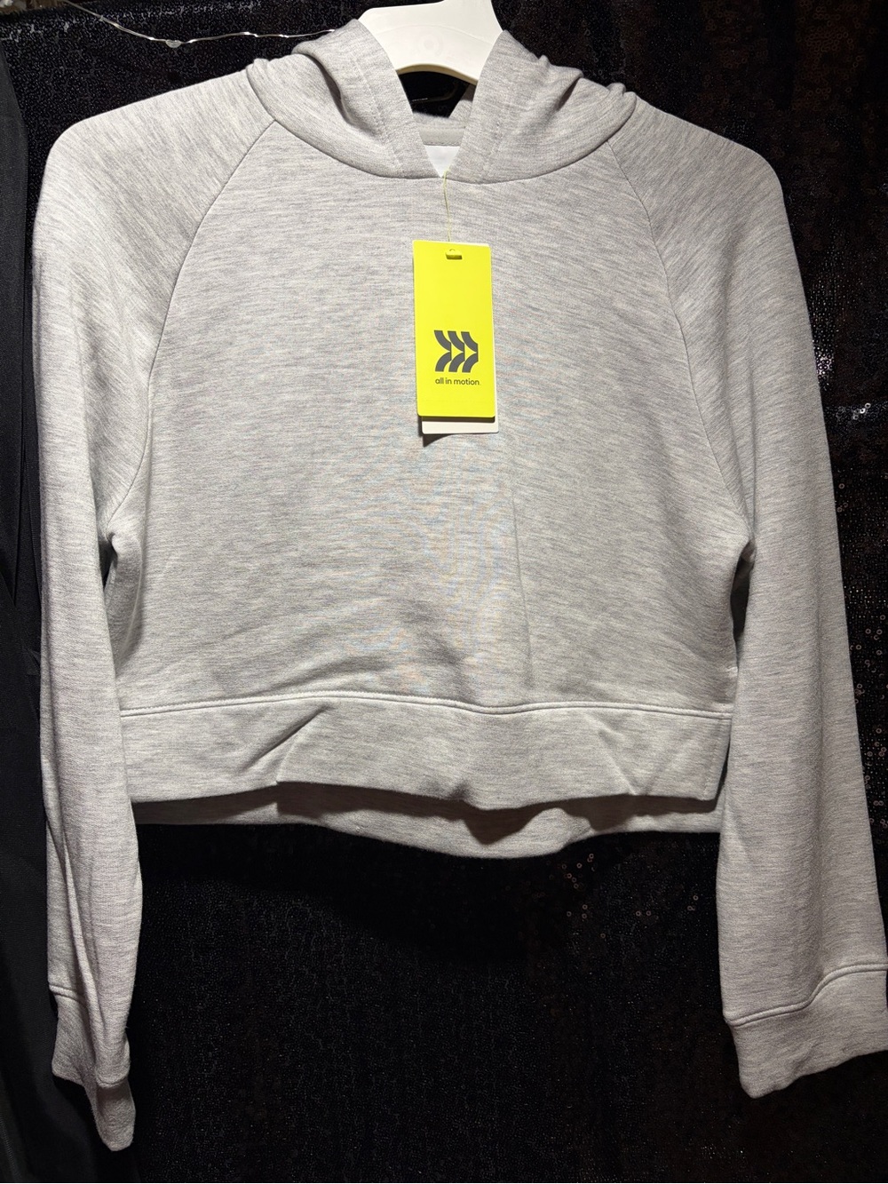 All in Motion Girls Grey Cropped Pullover Hoodie Medium